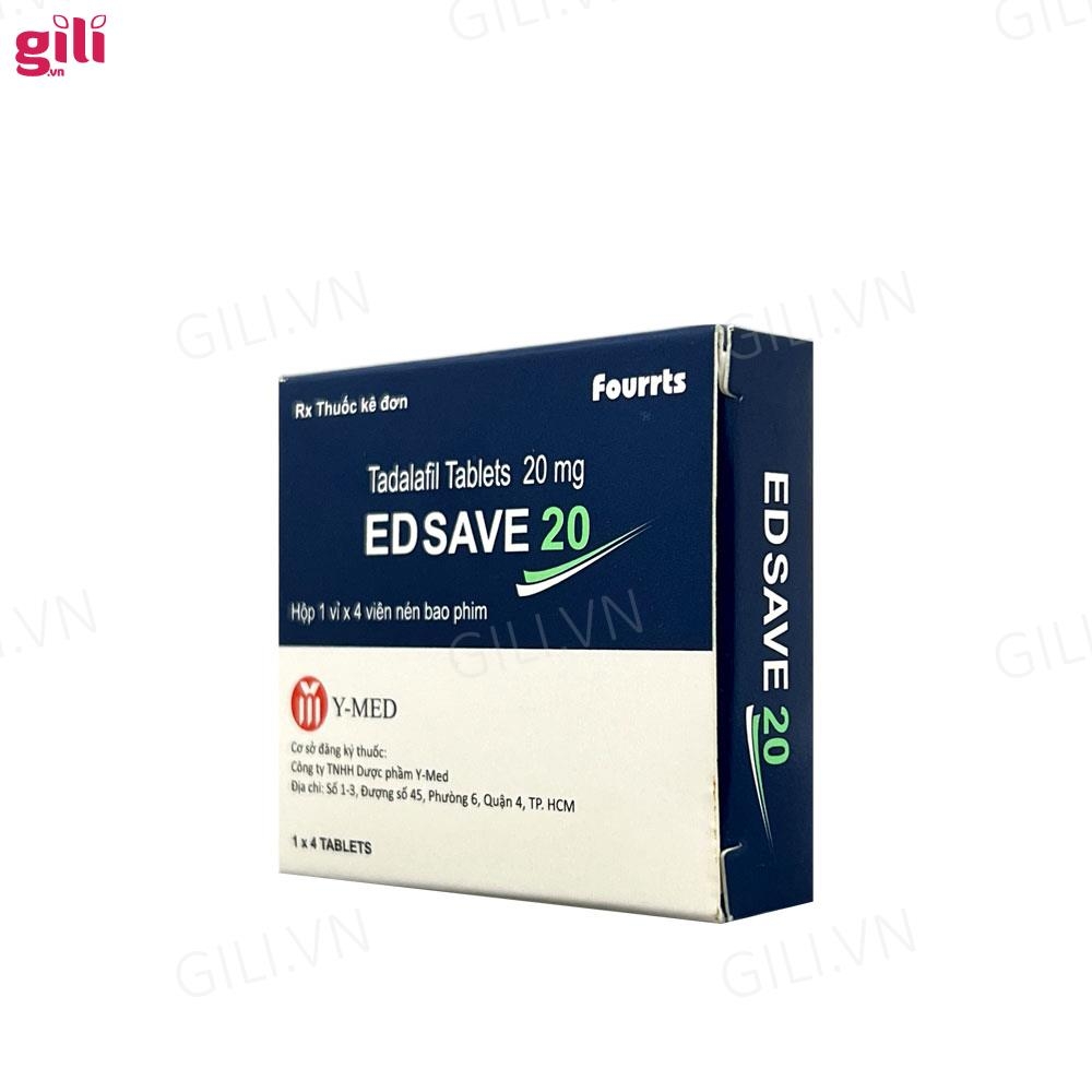 Tăng cường sinh lý nam Ed Save 20mg hộp 4 viên chính hãng