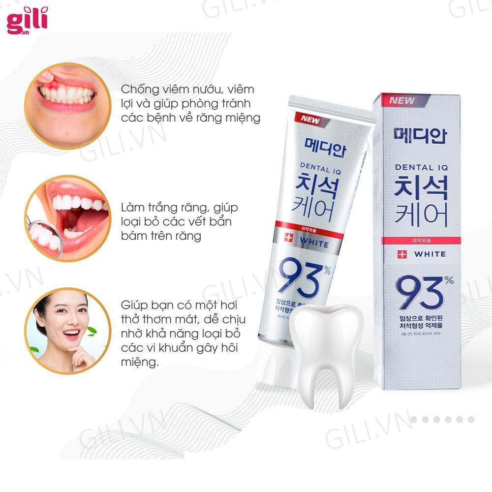 Kem đánh răng Median Dental IQ 93% White Màu Trắng 120gr chính hãng