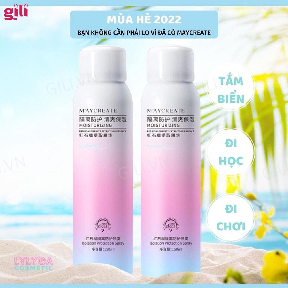 Xịt chống nắng Maycreate Moisturizing Spray 150ml chính hãng