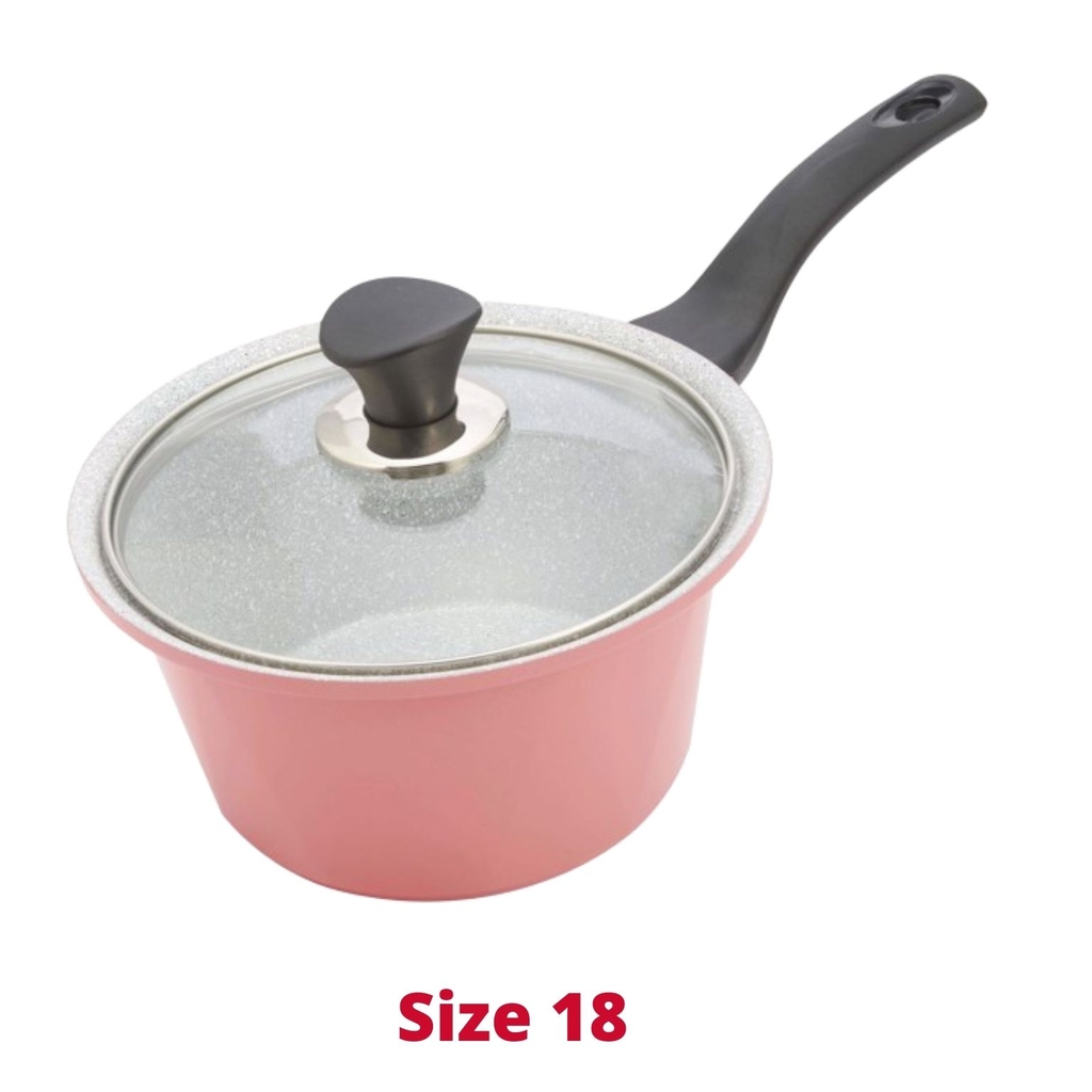 Bộ nồi đúc chống dính Ceramic vân đá, bộ nồi chống dính bếp từ vân đá Green Cook GCS02 Size 18 - 20 - 24