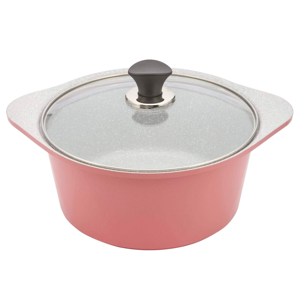 Bộ nồi đúc chống dính Ceramic vân đá, bộ nồi chống dính bếp từ vân đá Green Cook GCS02 Size 18 - 20 - 24