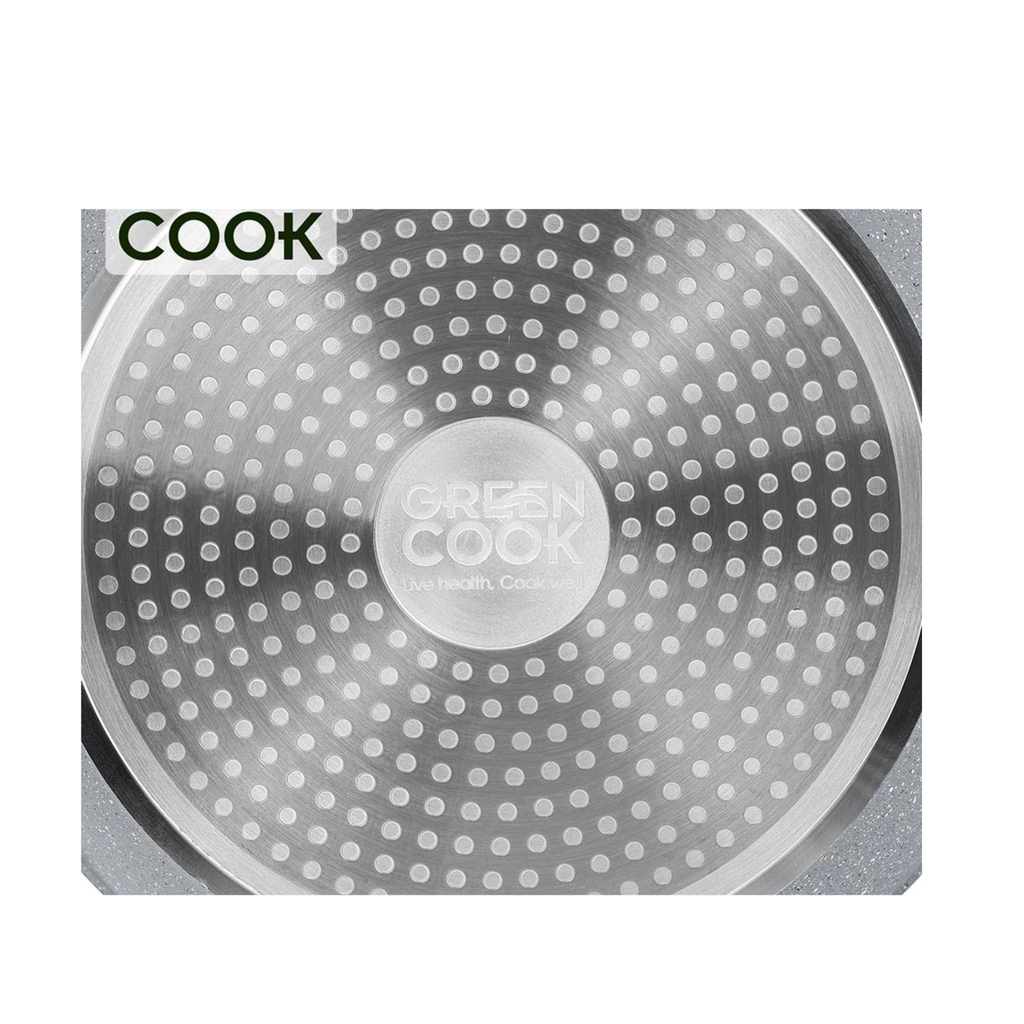 Chảo chống dính đáy từ vân đá Greencook, chảo chống dính bếp từ Green Cook GCP02