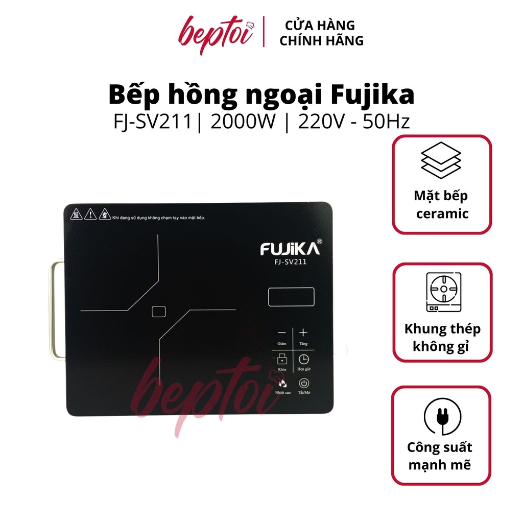 Bếp hồng ngoại đơn Fujika FJ-SV-211, bếp hồng ngoại cảm ứng FUJIKA mặt kính ceramic công suất 2000W