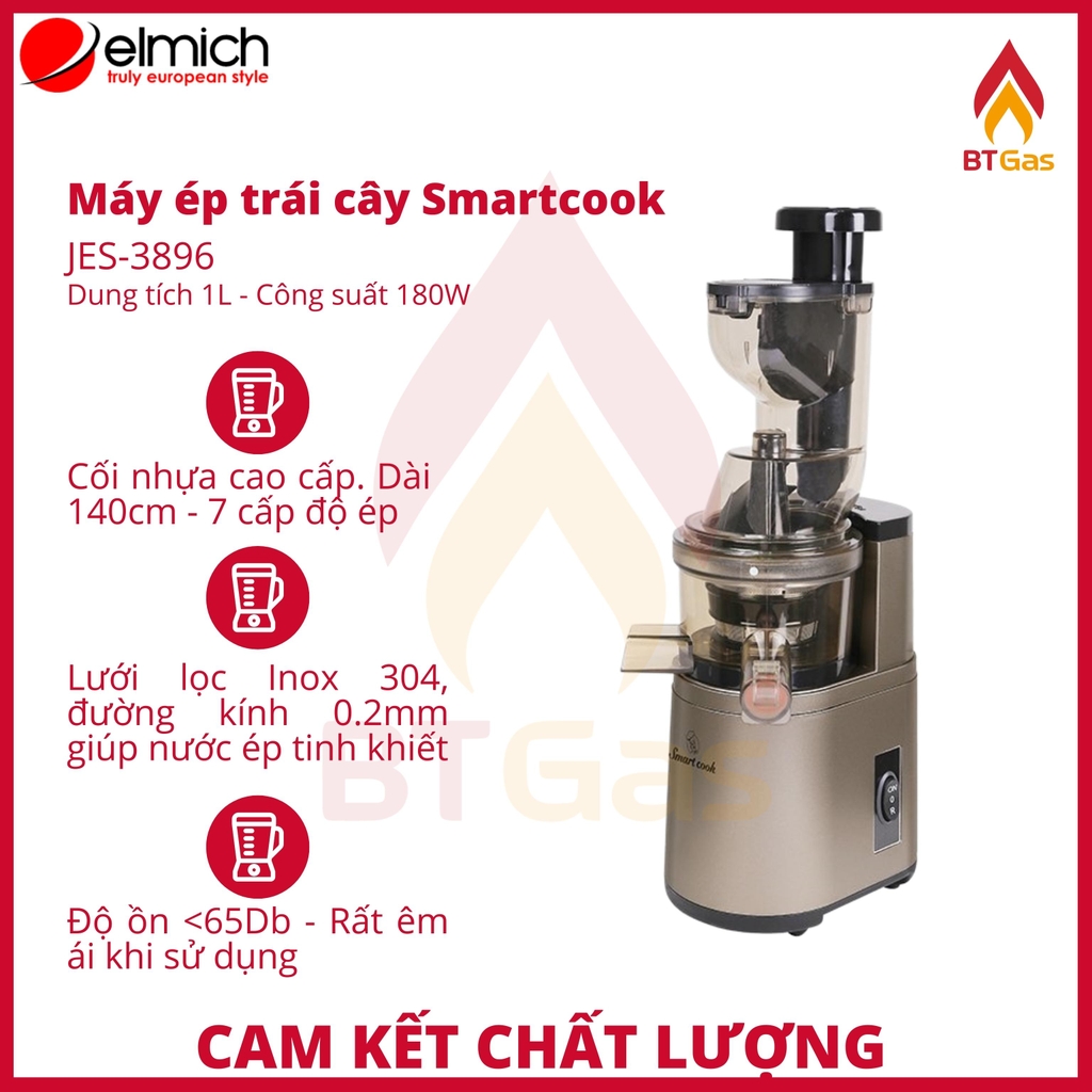 Máy ép chậm trái cây Smartcook, máy ép trái cây hoa quả đa năng Smartcook JES-3896