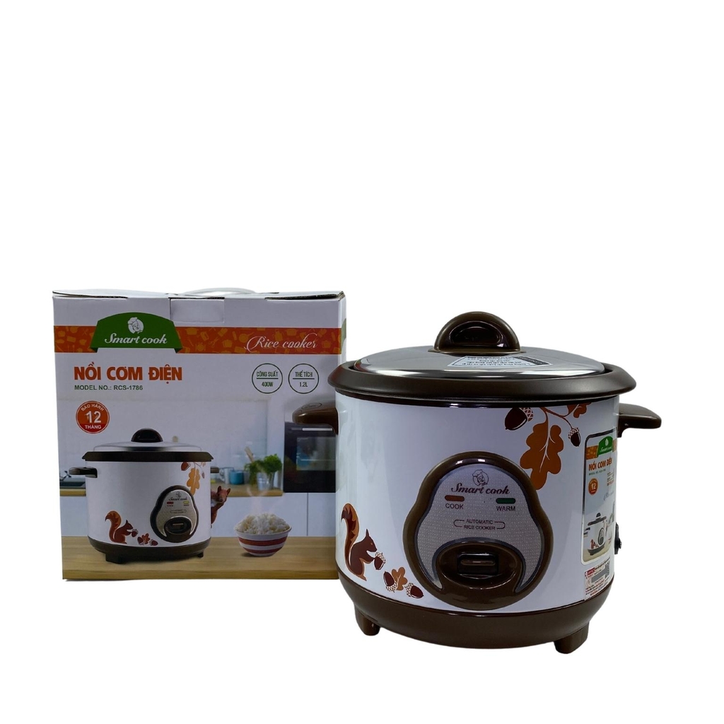 Nồi cơm điện cao cấp Smartcook, nồi cơm điện nắp rời dung tích 1.2L công suất 400W RCS-1786