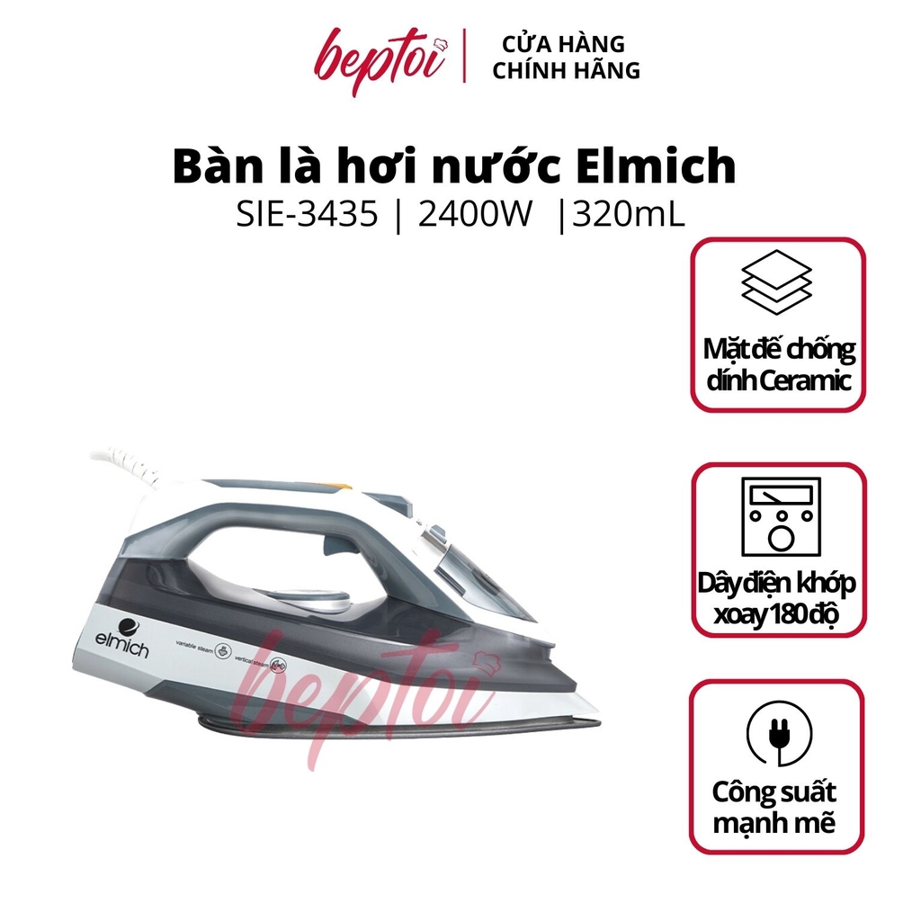 Bàn ủi điện Elmich công suất 2400W, Bàn là hơi nước Elmich SIE-3435