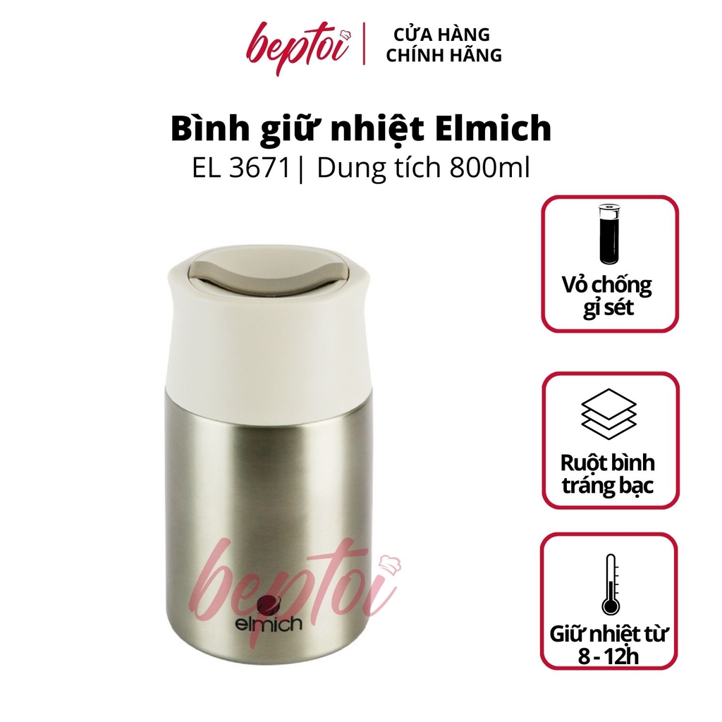 Bình giữ nhiệt đựng thức ăn Elmich EL3671 Inox 304 800ml