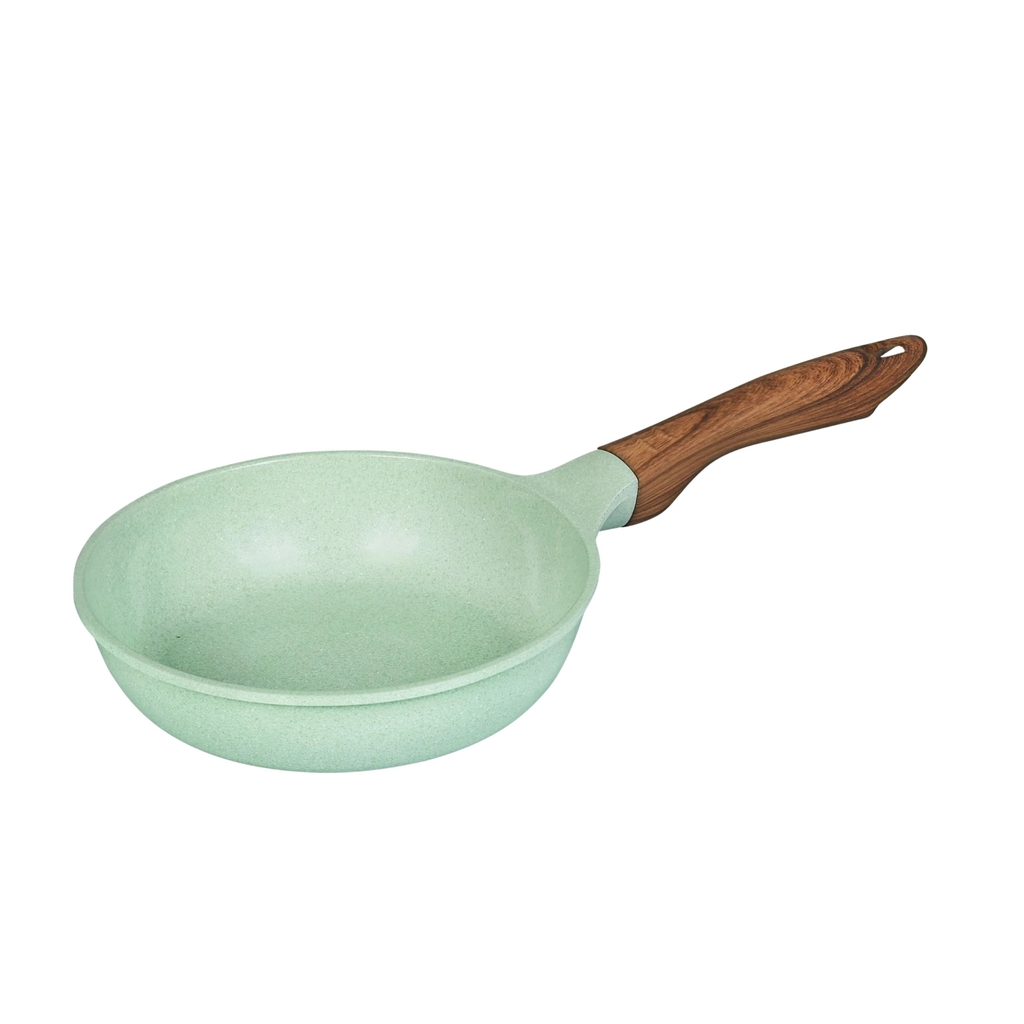 Chảo chống dính  đúc đáy từ men đá ceramic xanh ngọc Green Cook GCP06 size 20-24-26-28 cm công nghệ Hàn Quốc