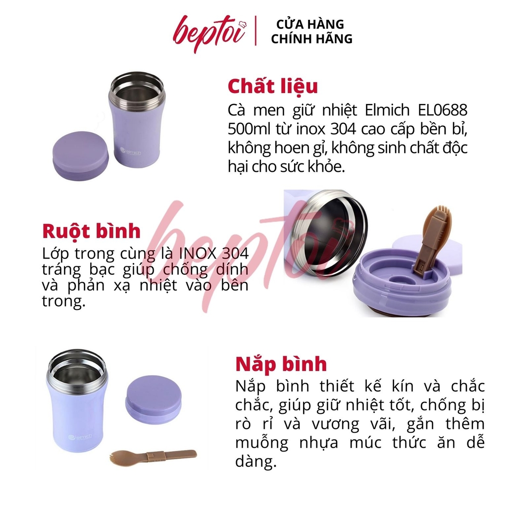 BÌNH GIỮ NHIỆT ĐỰNG THỨC ĂN ELMICH EL-0688