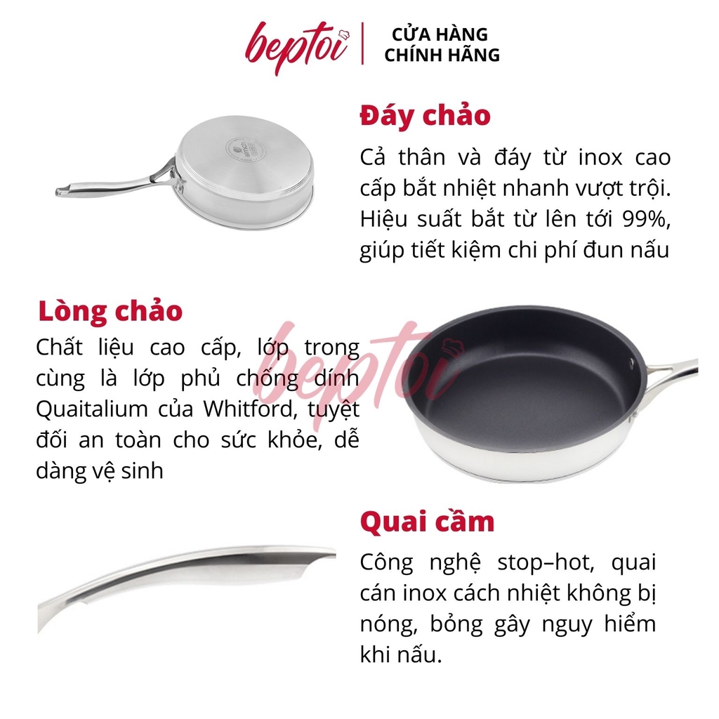 Chảo chống dính Inox chống dính 3 đáy MaxA Elmich