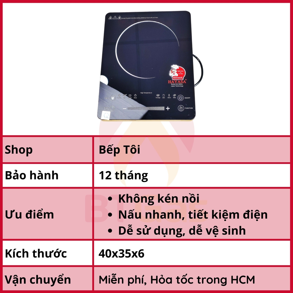 Bếp Hồng Ngoại Đơn / Bếp Điện Hồng Ngoại 2 Vòng Nhiệt HAYASA HA-78 Slim / KHÔNG KÉN NỒI