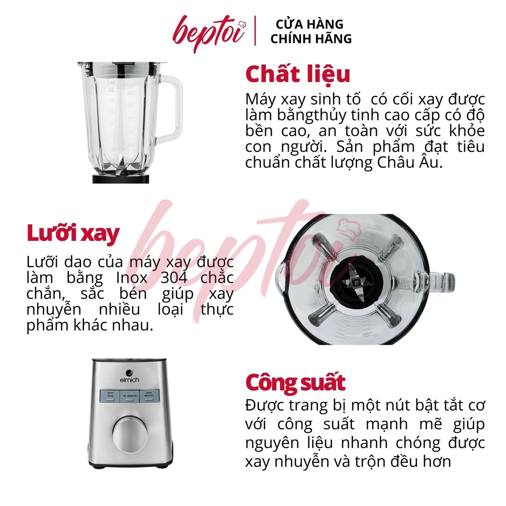 Máy xay sinh tố Elmich, máy xay sinh tố đa năng Elmich BLE-1849