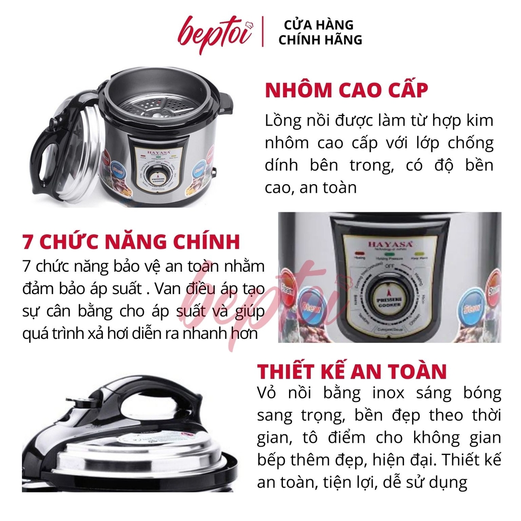 Nồi áp suất điện 6L Hayasa HA- 168Y