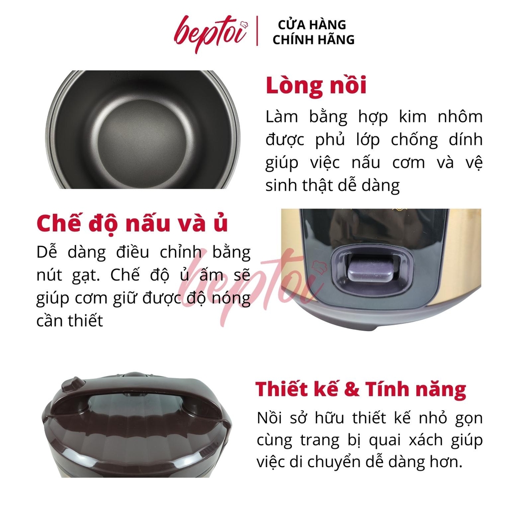 Nồi cơm điện nắp gài Osako, nồi cơm điện dung tích lớn 2.2L công suất 1000W OCD-202