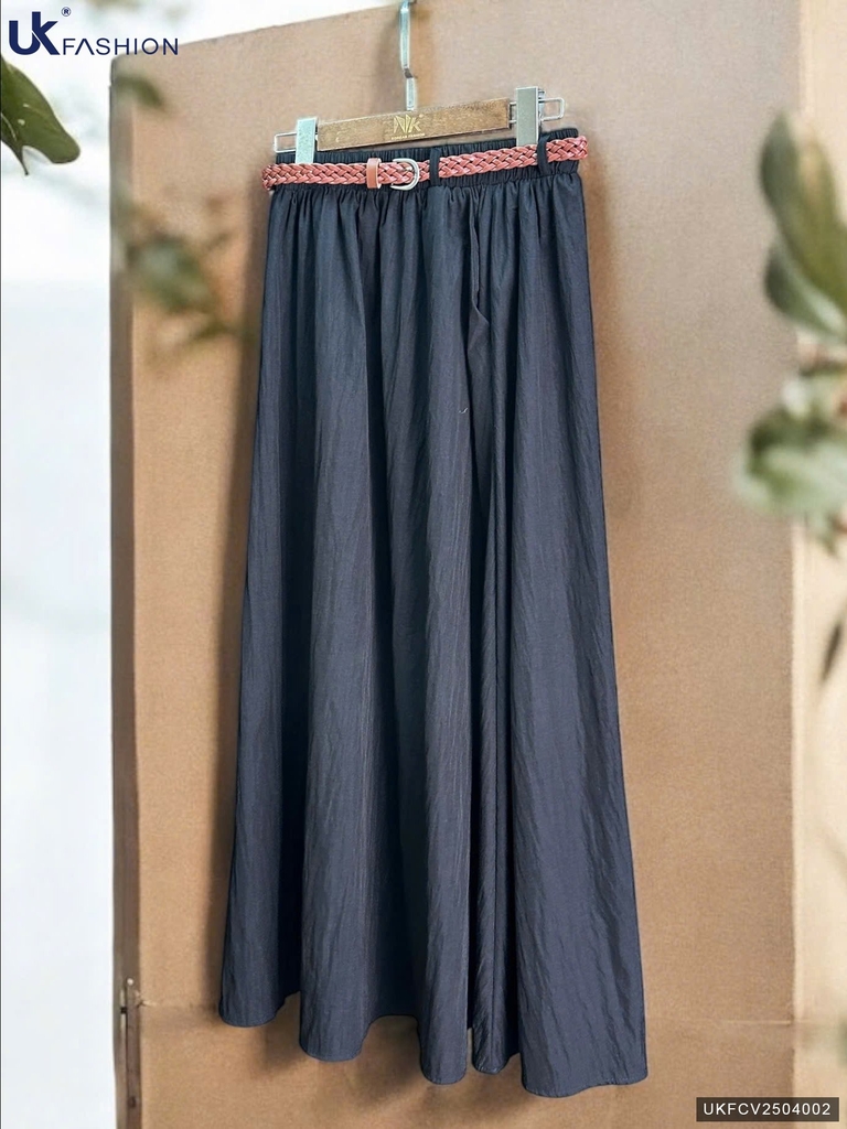 Chân váy đũi nhún cạp kèm đai UKFCV2504002