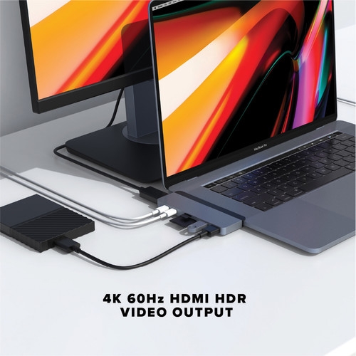 Cổng Chuyển Hyper Drive Duo 7-IN-2 (Version 2) HDMI 4K60HZ With Cable Usb-C For Macbook/iPadPro/Laptop -HD28C-Gray