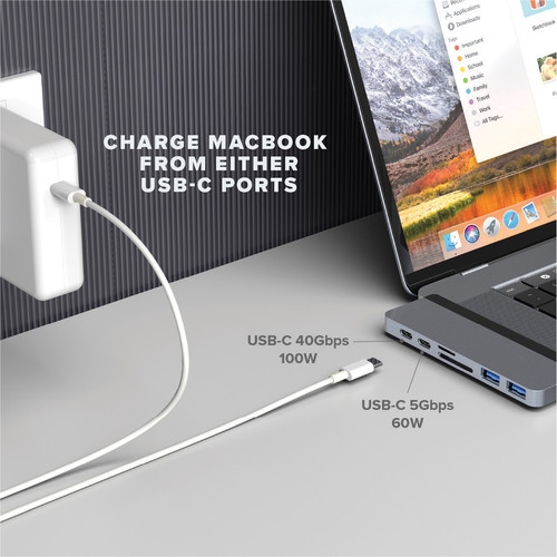 Cổng Chuyển Hyper Drive Duo 7-IN-2 (Version 2) HDMI 4K60HZ With Cable Usb-C For Macbook/iPadPro/Laptop -HD28C-Gray