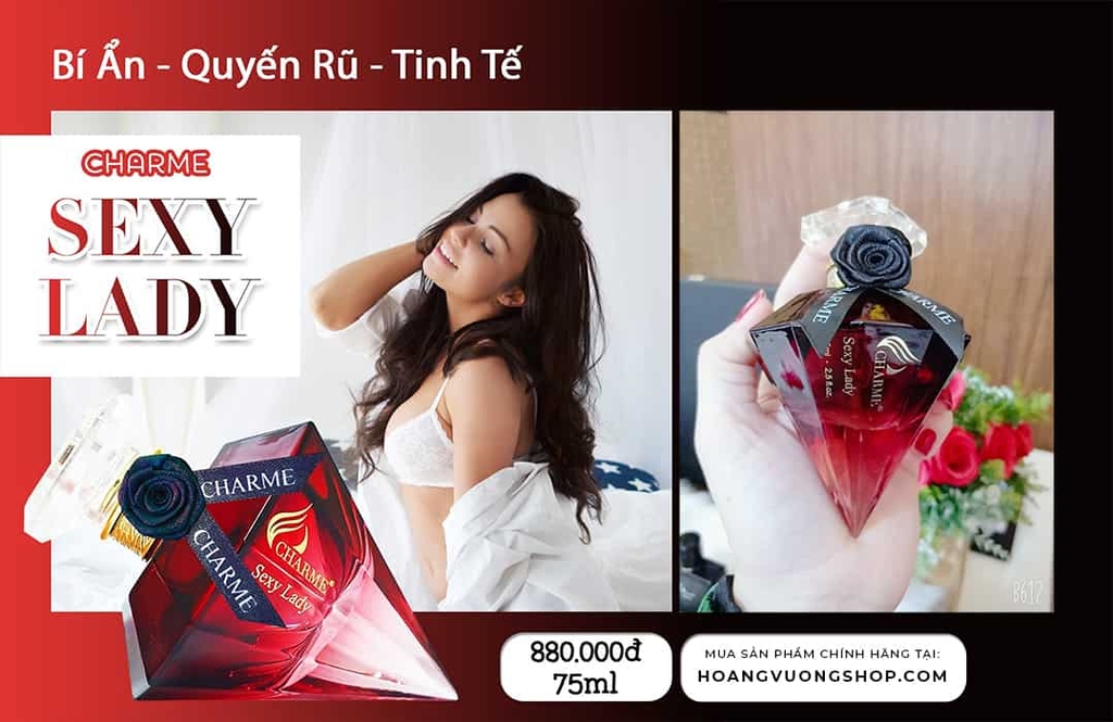 shop nước hoa Charme Perfume chính hãng uy tín Hoangvuongshop.com cũng là website chính thức của team Hương thơm quyến rũ đàn ông charme Sexy Lady 75ml