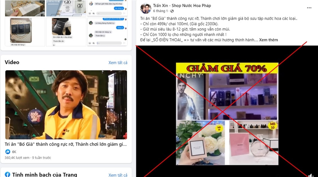 Shop nước hoa Trần Thành fake xuất hiện ngày càng nhiều