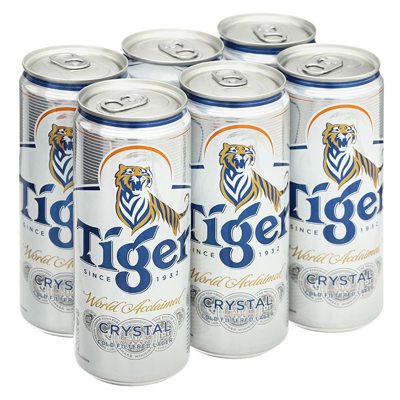 Bia Tiger Crystal 330ml (4.6%) (Bạc)