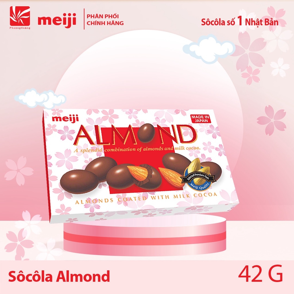 Socola Hạnh Nhân Meiji Almond Chocolate 42g/88g Nhật Bản