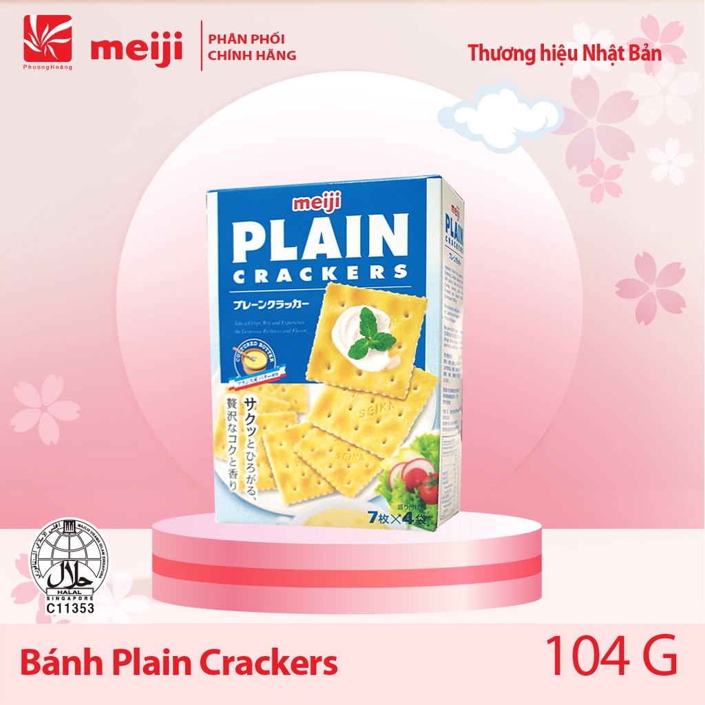 Bánh Quy Lạt Plain Vị Nguyên Bản/Vị Yến Mạch Meiji Cracker 52g/104g Nhật Bản