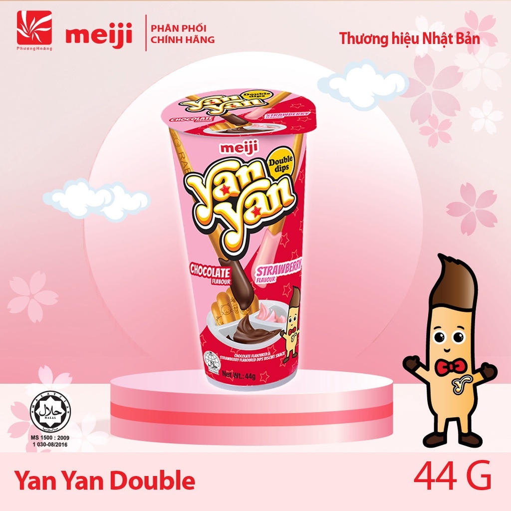 Bánh Que Chấm Yan Yan Socola/Dâu/Vanilla/Dâu & Socola/Dâu & Phô mai/Tiramisu 50g/44g Nhật Bản