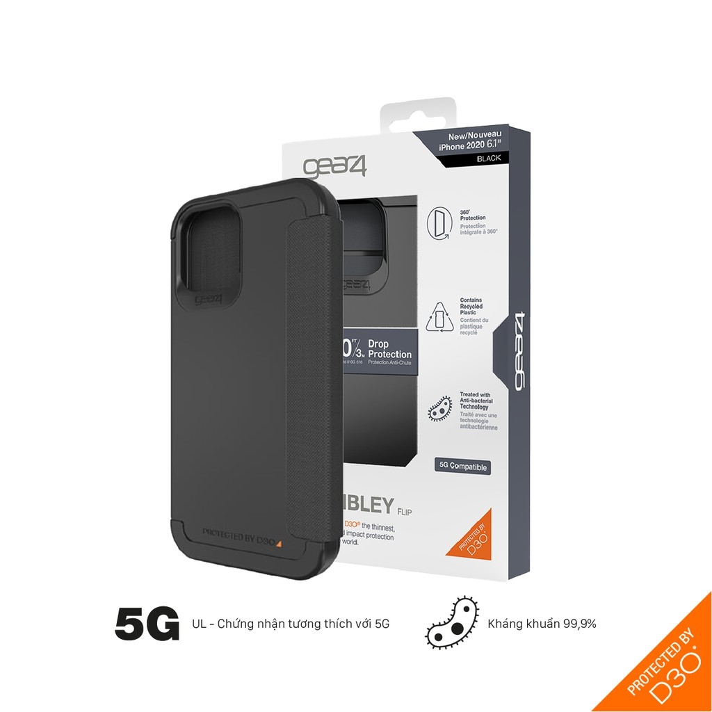 Ốp lưng iPhone 12 series - Gear4 Wembley Flip 5G