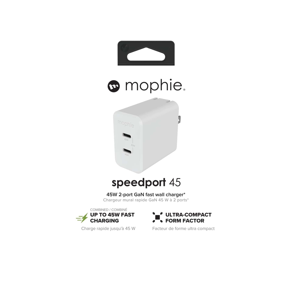 Sạc mophie PD 45W GaN White - 409909356