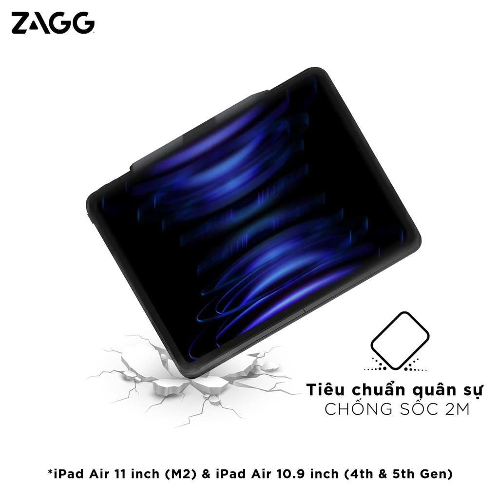 Ốp lưng kèm bàn phím ZAGG Pro Keys 2 - iPad Air 11 (M2) - Black - 103414639