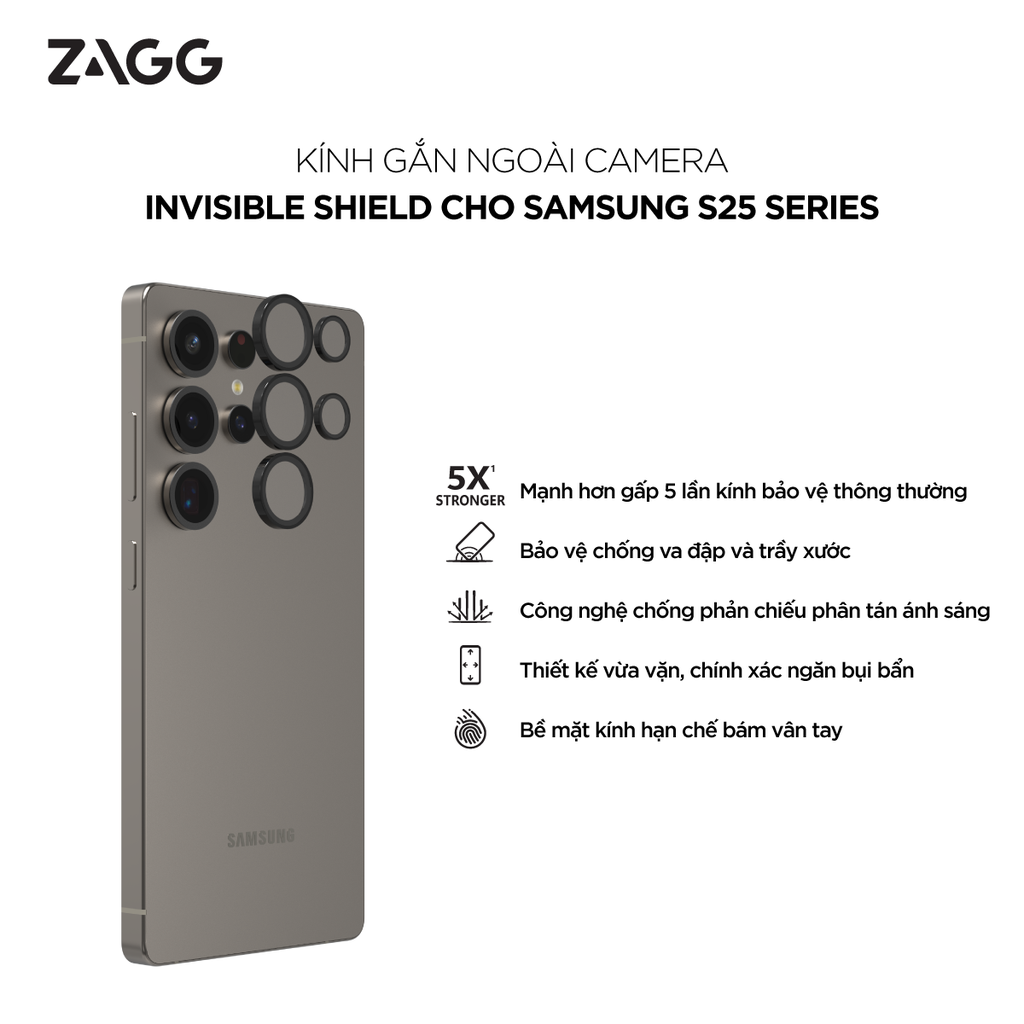 Kính gắn ngoài Camera Samsung S25 - InvisibleShield