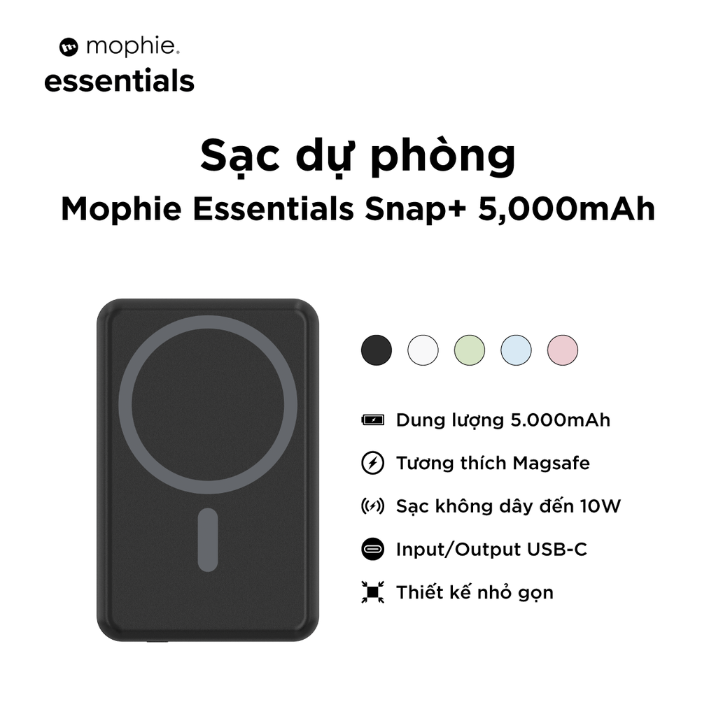 Sạc dự phòng mophie Essentials Snap+ 5,000mAh