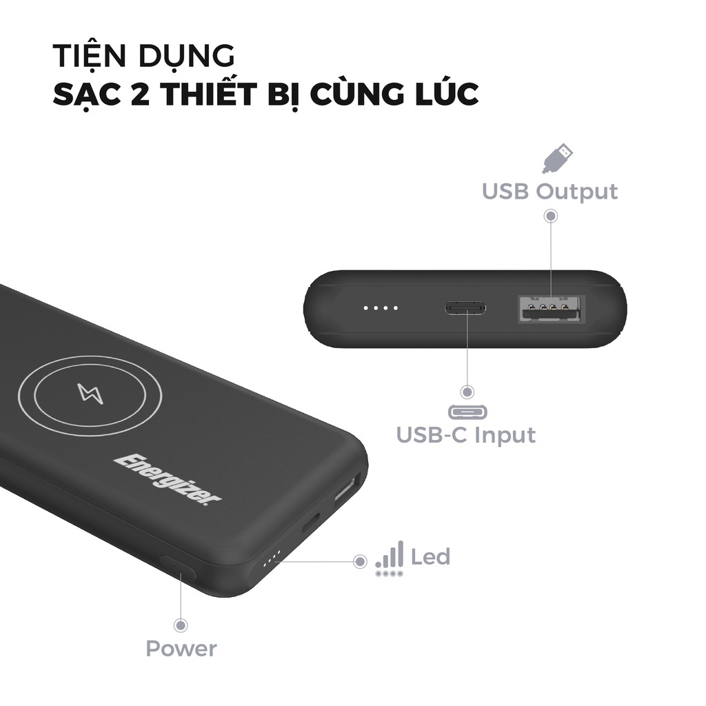 Sạc dự phòng Energizer 10,000mAh /3.7V - QE10007