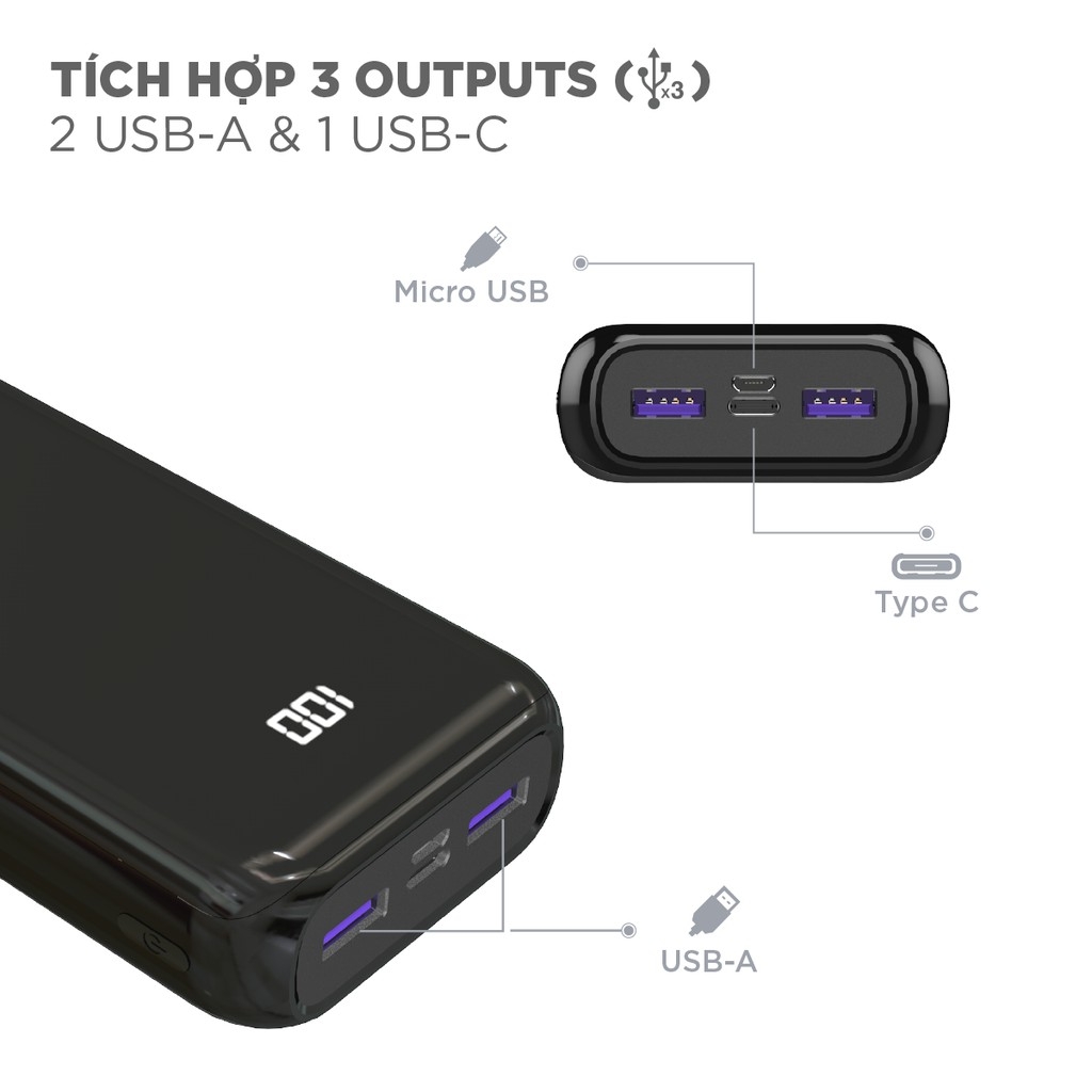 Sạc dự phòng Energizer 20,000mAh /37V - UE20011PQ