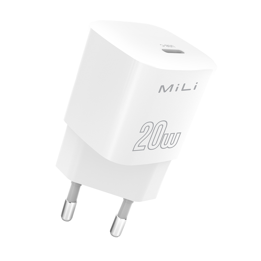 Combo sạc nhanh MiLi Power Delivery 20W kèm Cáp USB-C to lightning 1M cho iPhone/iPad