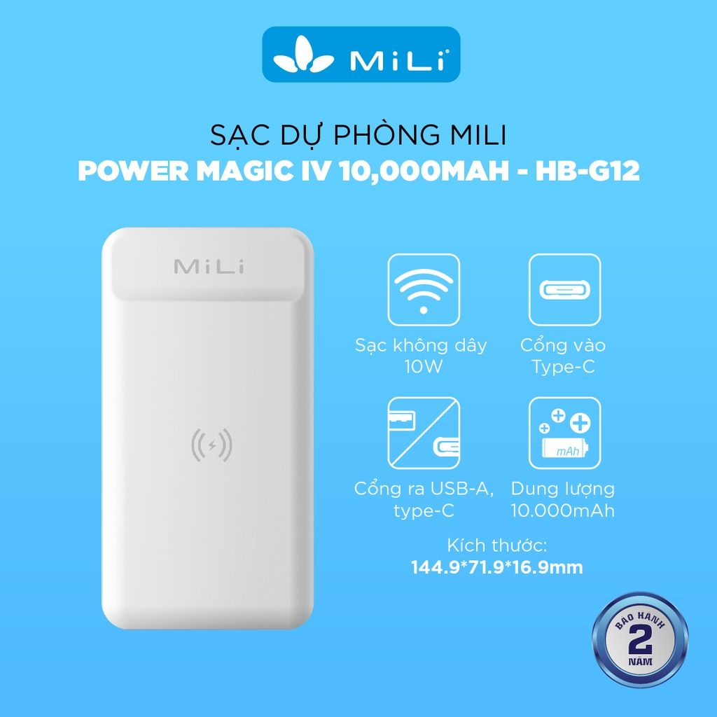 Sạc dự phòng MiLi Power Magic IV 10,000mAh/37V - HB-G12WE