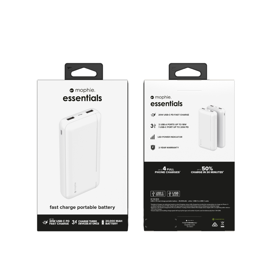 Sạc dự phòng mophie Essentials powerstation 20,000mAh