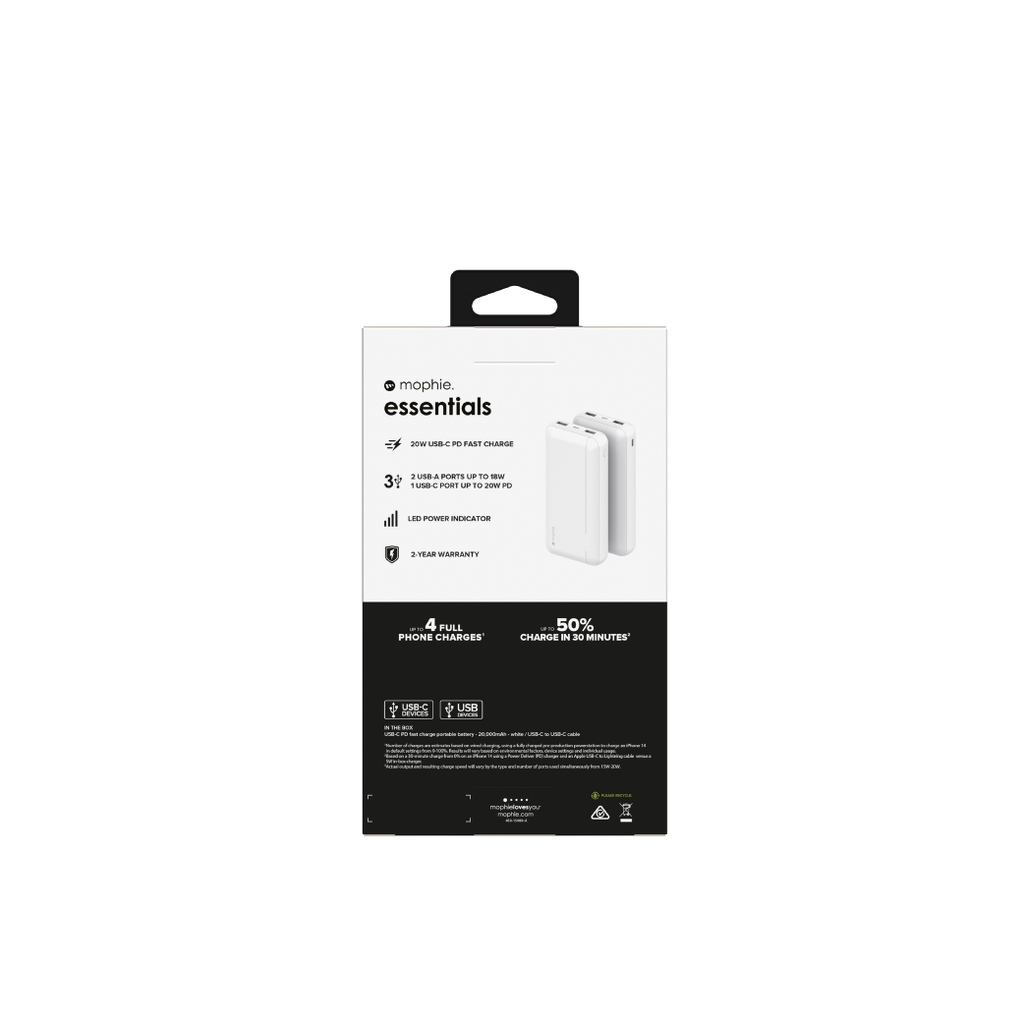 Sạc dự phòng mophie Essentials powerstation 20,000mAh