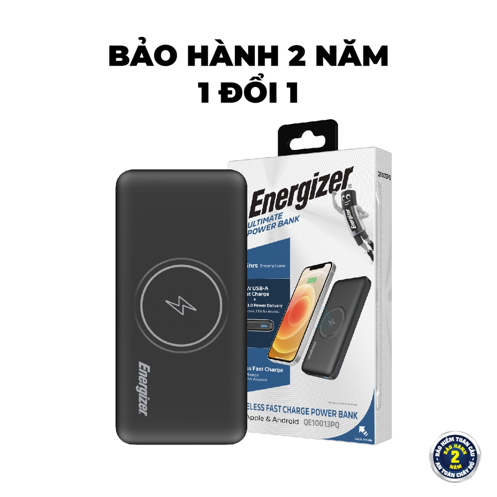 Sạc dự phòng Energizer 10,000mAh /3.7V Li-Polymer - QE10013PQBK