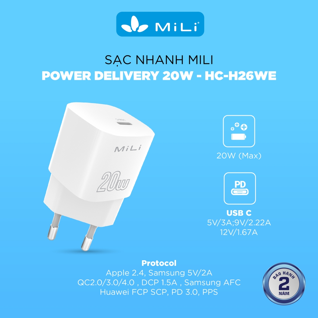 Sạc PD 20W MiLi - HC-H26WE