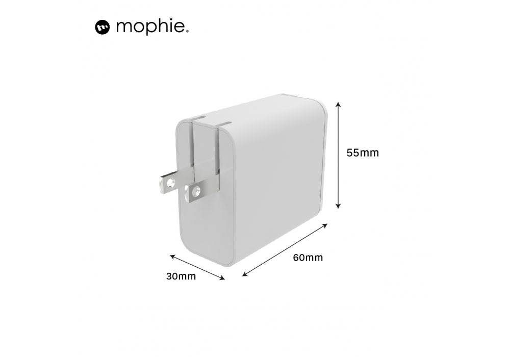 Sạc nhanh Mophie Power Delivery 67W 2 USB-C GaN - 409909357