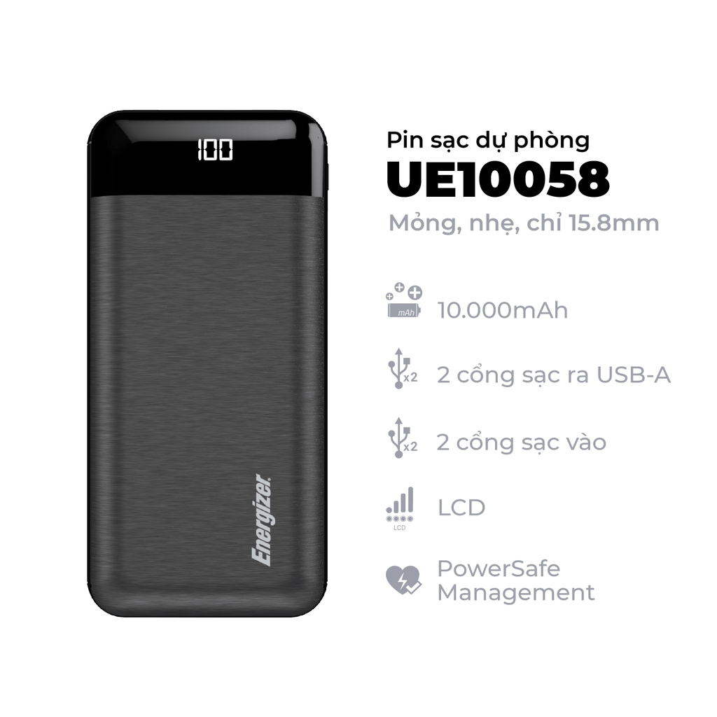 Pin dự phòng Energizer 10000mAh UE10058