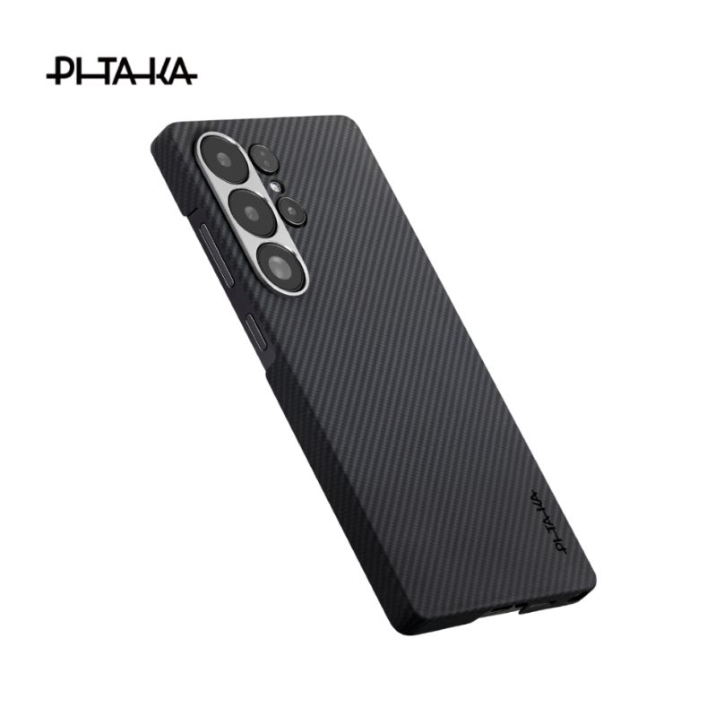 Ốp lưng Samsung S25 Ultra - PITAKA Ultra-Slim - Black/Grey Twill - KS2501U