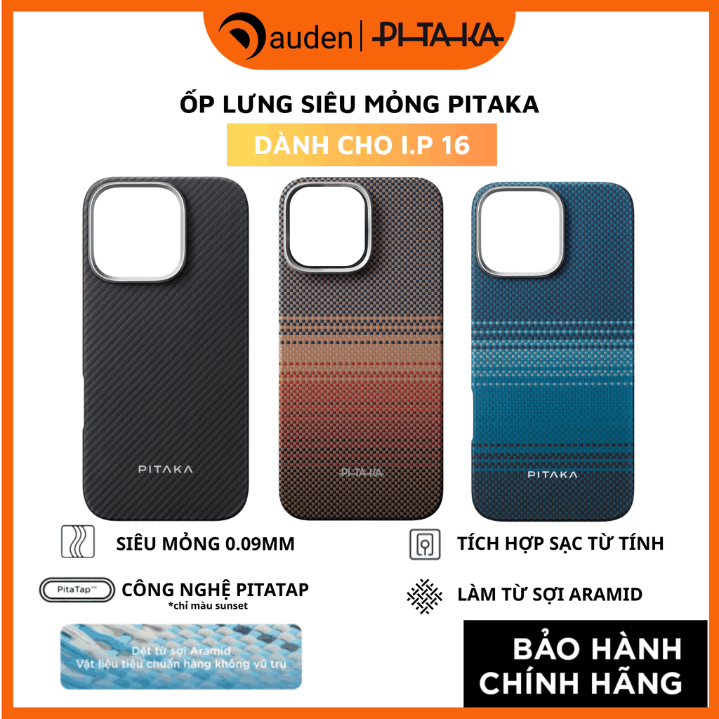 Ốp lưng iPhone 16 Pro / 16 Pro max - PITAKA Ultra-Slim (with PitaTap) - Sunset