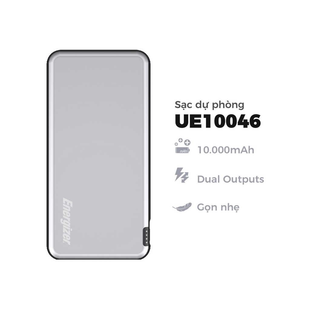 Sạc dự phòng Energizer CHIẾN BINH II 10,000mAh - UE10046