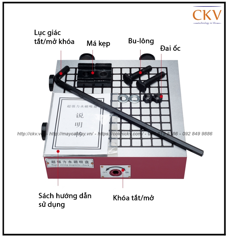 Bàn từ cơ 200x200 dùng trong gia công chính xác