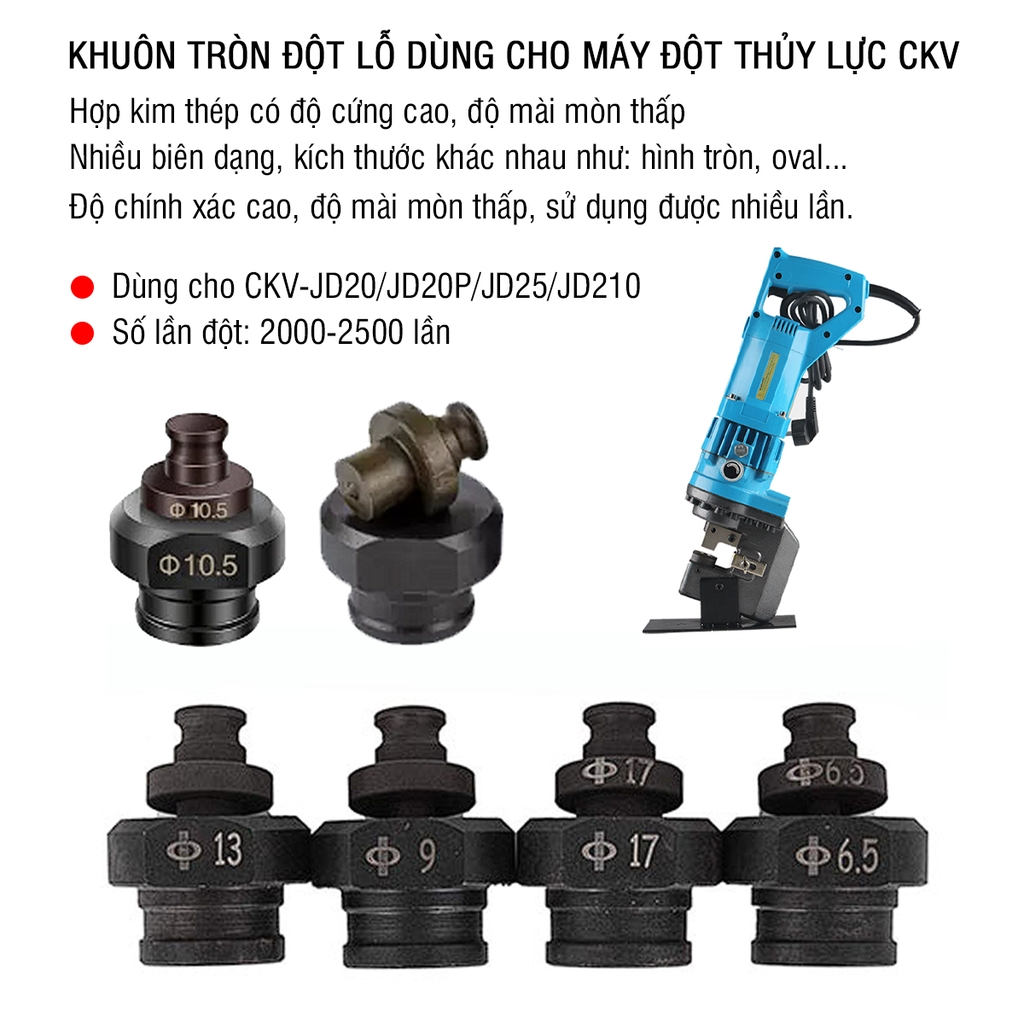 Khuôn đột lỗ Phi 10.5 dùng cho máy đột thủy lực CKV