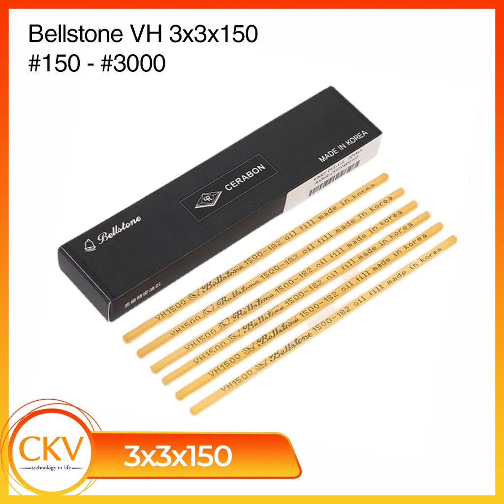 Thanh đá mài dầu Bellstone 3x3x150/VH/#150-3000/Made in Hàn Quốc