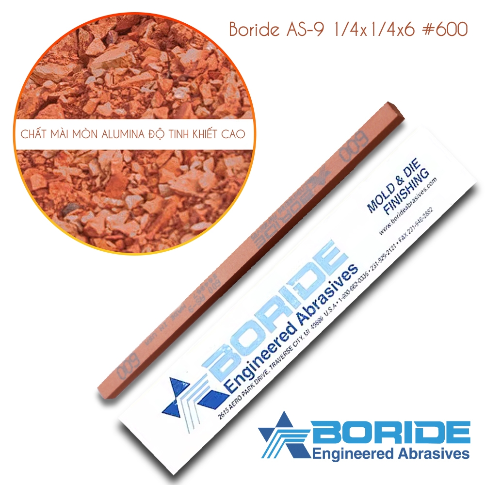 Thanh đá mài dầu Boride AS-9 1/4x1/4x6 #150-#600 Hàng chính hãng USA