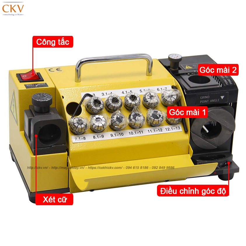 Máy mài mũi khoan có 2 cổng CNC D3-D13 CKV-H13